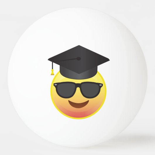 Afstuderen Happy Emoji met zonnebril Ball (Voorkant)