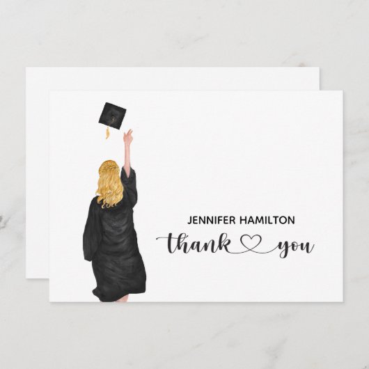 Afstuderen Hartelijk dank Notitiekaartje (Voorkant / Achterkant)