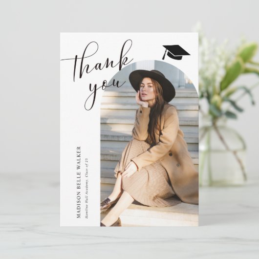 Afstuderen Hartelijk dank! White Arch Bedankkaart (Staand voorkant)
