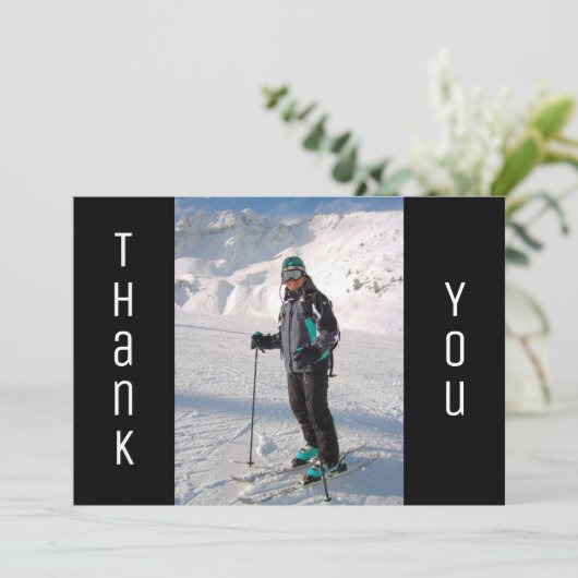 Afstuderen Hartelijk dank, zwart-wit Afstudeerder Aankondiging (Staand voorkant)