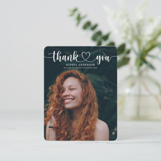 Afstuderen Hartscript - Hartelijk dank Kaart (Staand voorkant)