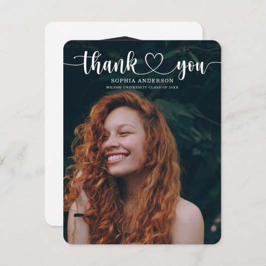 Afstuderen Hartscript - Hartelijk dank Kaart (Voorkant / Achterkant)