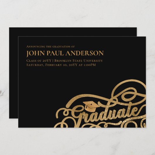 Afstuderen het Afstudeerder van het Afstuderen van Aankondiging (Voorkant / Achterkant)