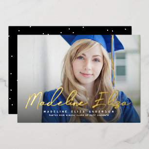 Afstuderen het afstuderen van de de foto van het n folie uitnodiging