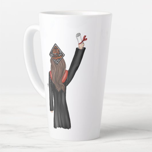 Afstuderen het houden van een Diploma Illustratie Latte Mok (Linkerhoek)