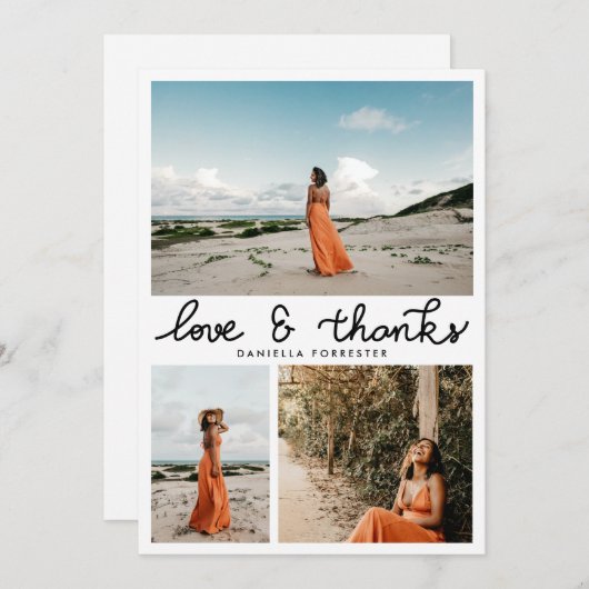 Afstuderen het Manuscript van Liefde en van Bedank Bedankkaart (Voorkant / Achterkant)