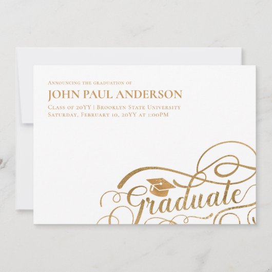 Afstuderen het Pet van het Afstudeerder van het Af Aankondiging (Voorkant)