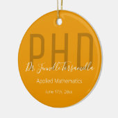 Afstuderen het Sinaasappel Wit-naamcijfer PhD Keramisch Ornament (Links)