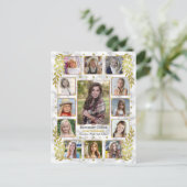 Afstuderen High School Fotocollage | goudmarmer Aankondigingskaart (Staand voorkant)