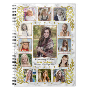 Afstuderen High School Photo Collage   Goudmarmer Notitieboek