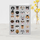 Afstuderen-hondgezichten Kaart (Gele Bloem)