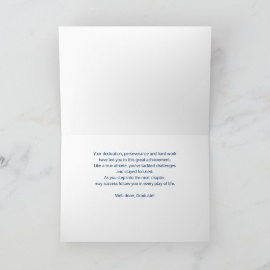 Afstuderen Honkbal Atleet Gefeliciteerd Afstudeerd Kaart (Binnen)