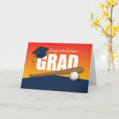 Afstuderen Honkbal Atleet Gefeliciteerd Afstudeerd Kaart (Gele Bloem)