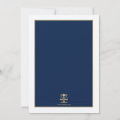 Afstuderen Honours Navy en White Invitation Kaart (Achterkant)