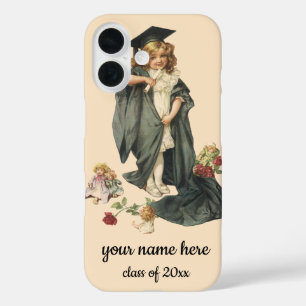 Afstuderen in oude stijl, meisje met afstudeerhoed iPhone 16 hoesje