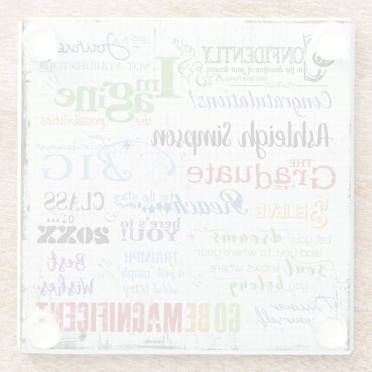 Afstuderen Inspirerend Citaten Gepersonaliseerd Glazen Onderzetter (Achterkant)