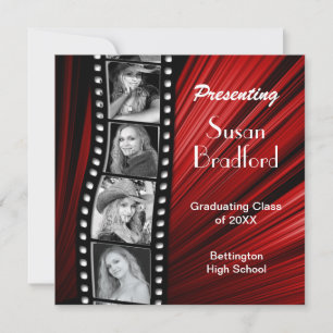 AFSTUDEREN-INVITATIE, filmstrip, foto's/jaar Kaart