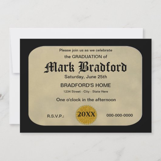 AFSTUDEREN-INVITATIE - KADERCERTIFICAAT KAART (Voorkant)