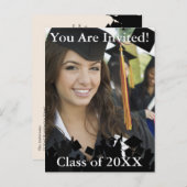 Afstuderen Invitation Class of Enter huidig jaar Uitnodiging Briefkaart (Voorkant / Achterkant)