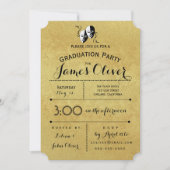 Afstuderen Invitation Theatre Major Goud en Zwart Kaart (Voorkant)