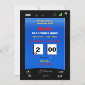 AFSTUDEREN-INVITITATIE - TELEFOON, naam/jaartussen Kaart (Achterkant)