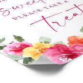 Afstuderen is een zoet feestelijk, helder bloemtek poster (Hoek)