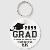 Afstuderen jaar AFSTUDEERDER Pet gepersonaliseerde Sleutelhanger (Achterkant)