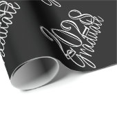 Afstuderen Jaar | Basic Zwart op wit Celebration Cadeaupapier (Rol Hoek)