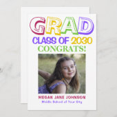 Afstuderen jaar middelbare school foto aankondigin (Voorkant / Achterkant)