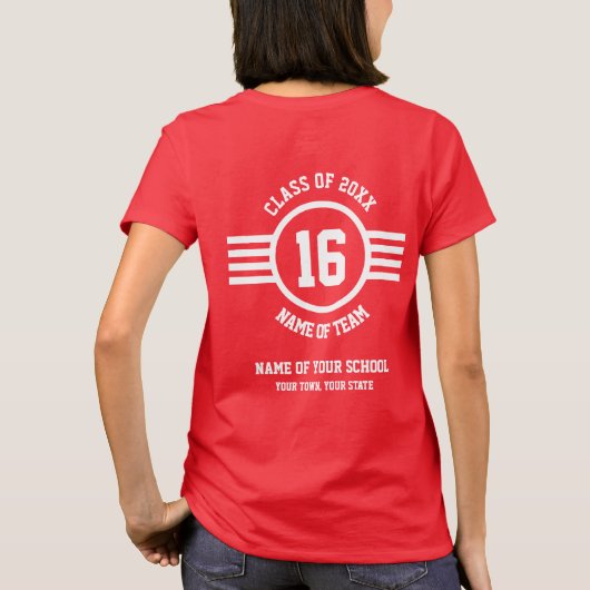 Afstuderen Jaar van het Team Player School Spirit T-shirt (Achterkant)
