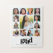 Afstuderen K-12 Foto Collage Modern Black White Legpuzzel (Verticaal)