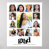 Afstuderen K-12 Foto Collage Modern Black White Poster (Voorkant)