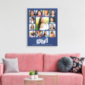 Afstuderen K-12 Foto Collage Modern Bold Blue Canvas Afdruk (Insitu (Woonkamer))
