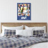 Afstuderen K-12 Foto Collage Modern Bold Blue Canvas Afdruk (Insitu (Slaapkamer))