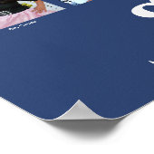 Afstuderen K-12 Foto Collage Modern Bold Blue Poster (Hoek)