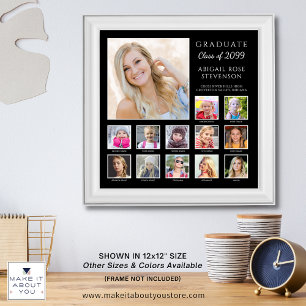 Afstuderen K-12 Fotocollage Custom School Kleuren Poster