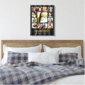 Afstuderen K-12 Fotocollage Zwart Goud Script Canvas Afdruk (Insitu (Slaapkamer))