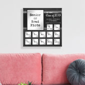 Afstuderen K-12 Foto's zwart en zilver keepomwille Canvas Afdruk (Insitu (Woonkamer))