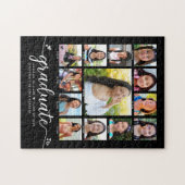 Afstuderen K-12 Modern Script Photo Collage Black Legpuzzel (Horizontaal)