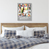 Afstuderen K-12 Modern Script Photo Collage Gray Canvas Afdruk (Insitu (Slaapkamer))
