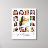 Afstuderen K-12 Modern Script Photo Collage White Canvas Afdruk (Voorkant)