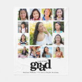 Afstuderen K-12 Zwart Wit Fotocollage Modern Fleece Deken (Voorkant)