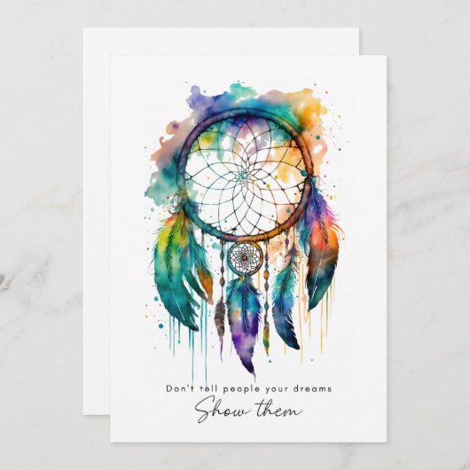 Afstuderen Kaart Rainbow Dreamweaver Waterverf (Voorkant / Achterkant)