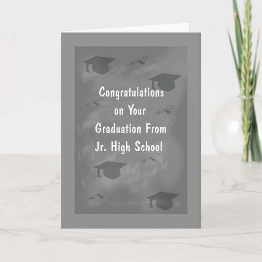 Afstuderen Kaart voor Jr. High School Slate Design (Voorkant)