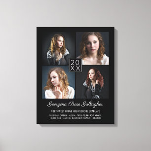 Afstuderen Keepomwille Modern Photo Collage Classy Canvas Afdruk