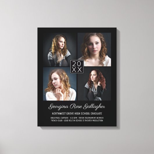 Afstuderen Keepomwille Modern Photo Collage Classy Canvas Afdruk (Voorkant)