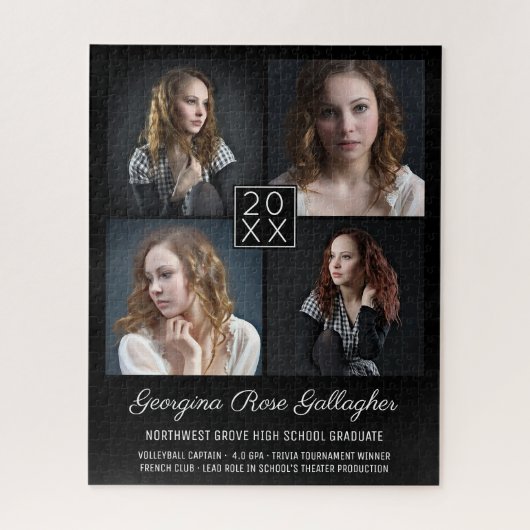 Afstuderen Keepomwille Modern Photo Collage Classy Legpuzzel (Verticaal)