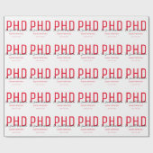 Afstuderen Keepomwille Red Black Name Degree PhD Cadeaupapier (Vlak)