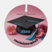 Afstuderen Keepsake aanpasbaar Glas Ornament (Achterkant)