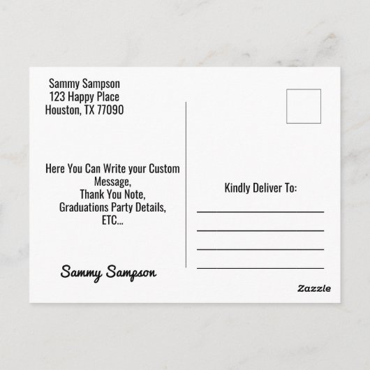 Afstuderen Keepsake briefkaarten klasse van 2024 (Achterkant)